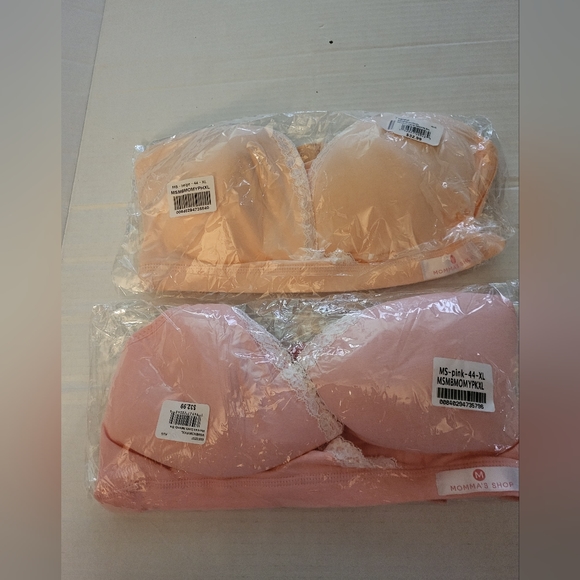 (2) Momma's Shop Comfy 2-in-1 Nursing & Maternity Bras. 1 Pink/1 Peach. XL. NWT. - Picture 9 of 15